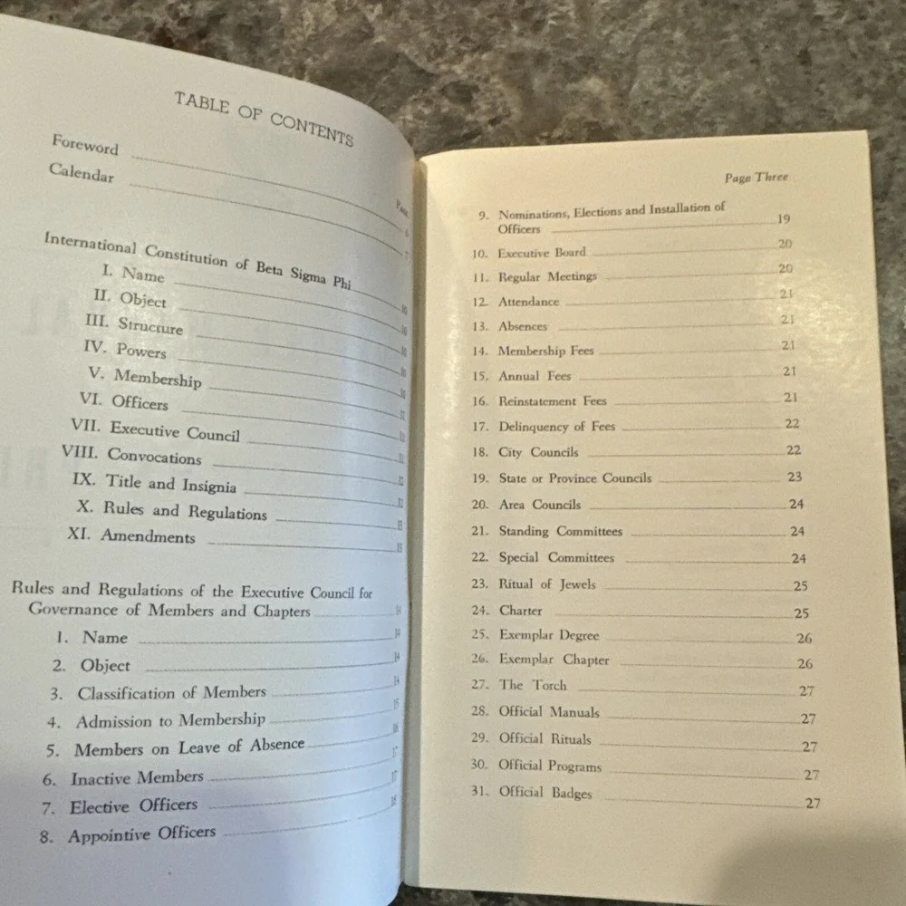 1949 Chapter Manual Beta Sigma Phi International Offices Kansas City, MO HTF